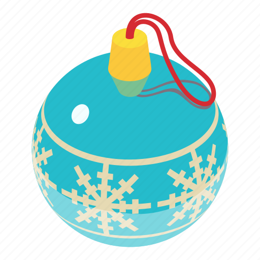 Ball, christmas, decoration, isometric, object, red, xmas icon - Download on Iconfinder