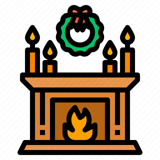 Celebration, chimney, christmas, decoration, wreath icon - Download on Iconfinder