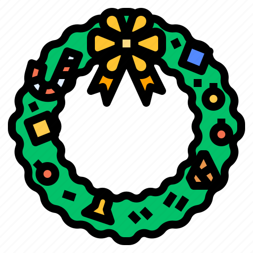 Celebration, christmas, decoration, ribbon, wreath icon - Download on Iconfinder