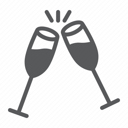 Sparkling, toast, glass, christmas, champagne, clink, glasses icon - Download on Iconfinder