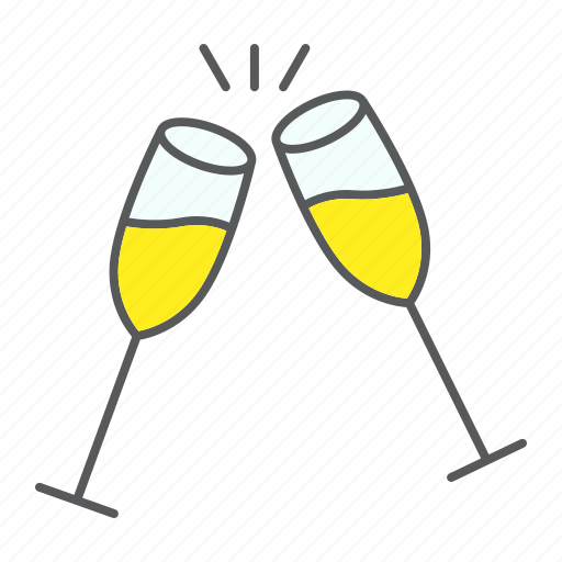Glasses, champagne, christmas, sparkling, glass, clink, toast icon - Download on Iconfinder