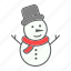xmas, winter, snowman, scarf, christmas, sculpture, merry 