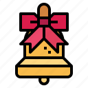christmas, bow, handbell, bell, ribbon