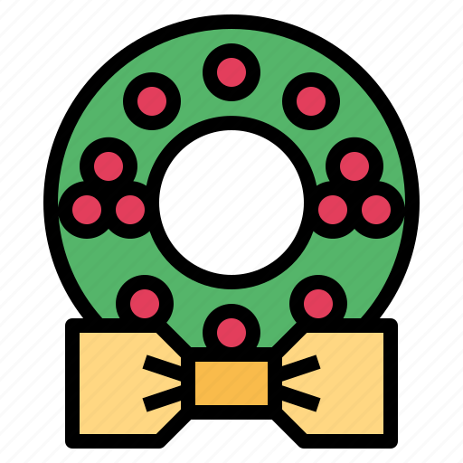 Christmas, wreath, bow, ribbon icon - Download on Iconfinder