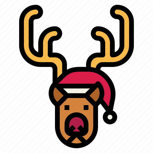 Christmas, animal, deer, head, reindeer icon - Download on Iconfinder