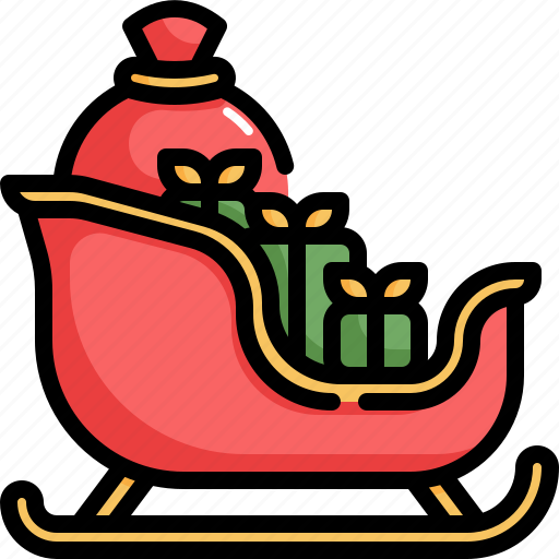 Presents, christmas, sledge, gift, sled, santa cluse, sleigh icon - Download on Iconfinder