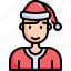 avatar, christmas, xmas, man, profile, celebration, holiday 