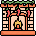 xmas, christmas, fireplace, sock, chimney, furniture, celebration