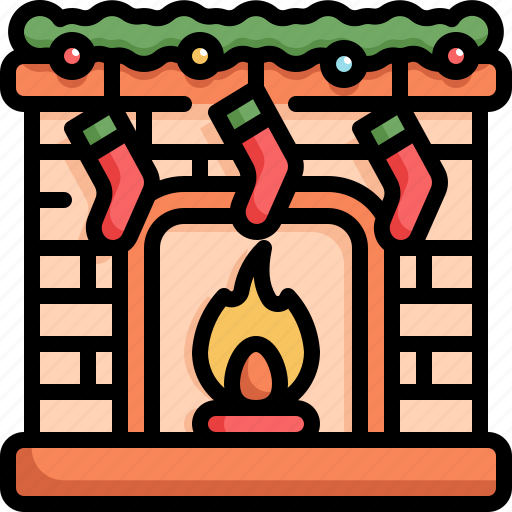 Xmas, christmas, fireplace, sock, chimney, furniture, celebration icon - Download on Iconfinder