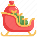 sled, presents, christmas, santa claus, sleigh, xmas, sledge