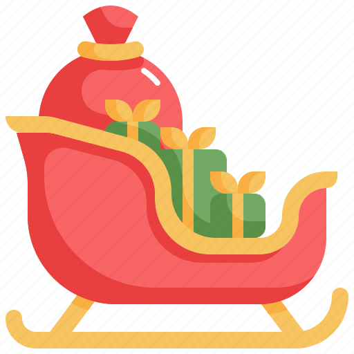 Sled, presents, christmas, santa claus, sleigh, xmas, sledge icon - Download on Iconfinder