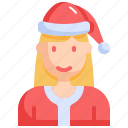 avatar, holiday, woman, christmas, profile, celebration, xmas