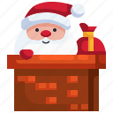 warm, christmas, fireplace, claus, chimney, santa