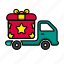 present, giftbox, box, christmas, travel, truck, xmas 