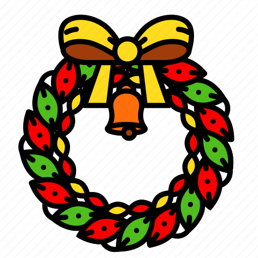 Christmas, wreath, decoration, xmas, celebration, ornament, bell icon - Download on Iconfinder