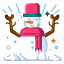 snowman, christmas, winter, snow, hat, white, cold, holiday, scarf, xmas, snowball, happy, decoration, merry, red