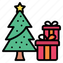 christmas, new, year, tree, gift, box