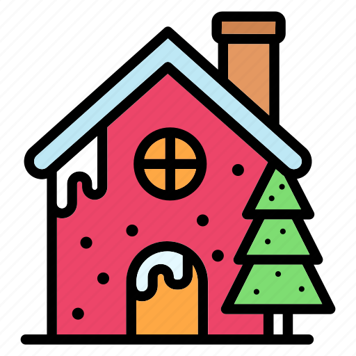 Cottage, home, house, christmas, snow, tree icon - Download on Iconfinder
