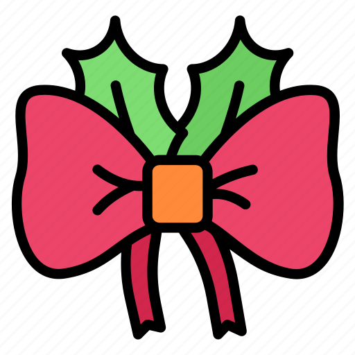 Christmas, decoration, mistletoe, ribbon, bow, ornament icon - Download on Iconfinder