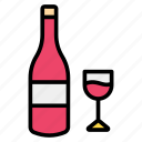 glass, bottle, wine, alcohol