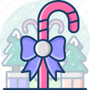 candy cane, sweets, ribbon, bow