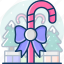candy cane, sweets, ribbon, bow 