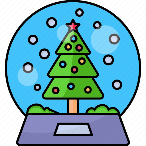 Christmas, decoration, glass, snow globe, tree icon - Download on Iconfinder