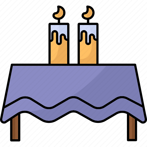 Table, candles, furniture, interior icon - Download on Iconfinder