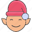 elf, happy, smile, helper, hat 