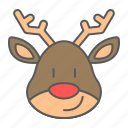 christmas, deer, reindeer, rudolph, holiday, animal, face