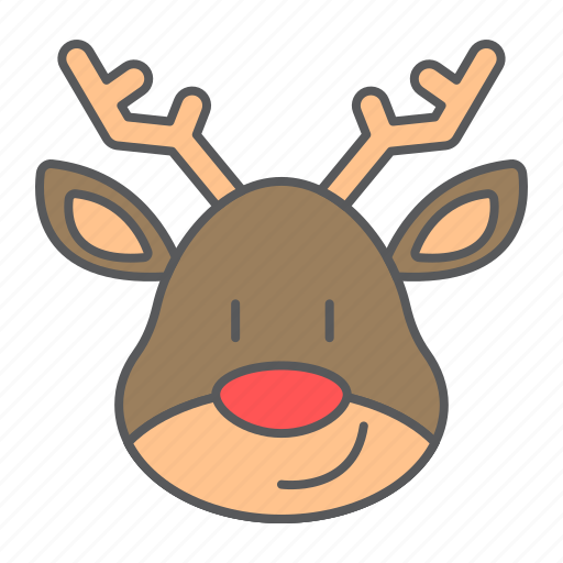 Christmas, deer, reindeer, rudolph, holiday, animal, face icon - Download on Iconfinder