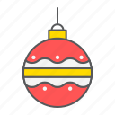 christmas, tree, ball, new, year, xmas, bauble, decor