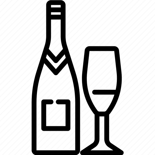 Champagne, bottle, alcoholic, drink, celebration, glass, party icon - Download on Iconfinder