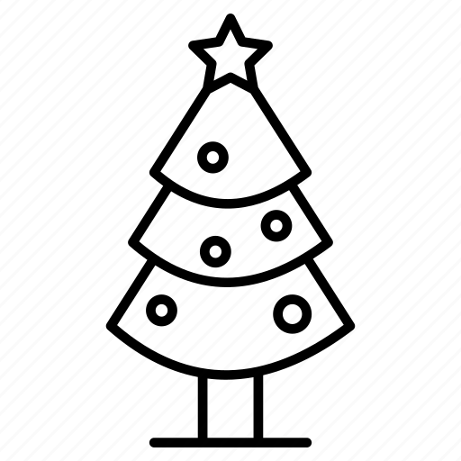 Christmas, tree, holiday, decovative, pine tree, pine, star icon - Download on Iconfinder