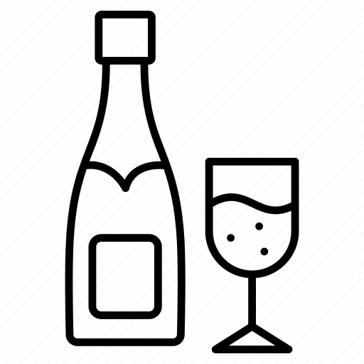 Wine bottle, alcohol, drink, bottle, champagne, glass, beer-bottle icon - Download on Iconfinder