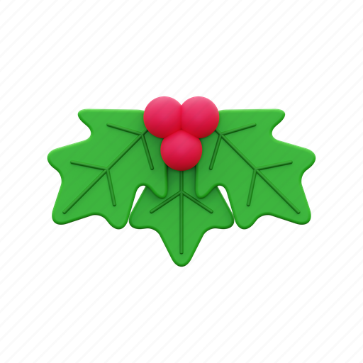 Mistletoe, christmas, decoration, xmas, leaf, cerry, plant 3D illustration - Download on Iconfinder