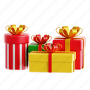 gift, present, festive gift wrap, holiday surprise, christmas, 3d icon, 3d illustration, 3d render 