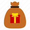 christmas, bag, winter, santa, gift, xmas, holiday, decoration