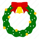 christmas, wreath, winter, xmas, leaves, plant, decoration