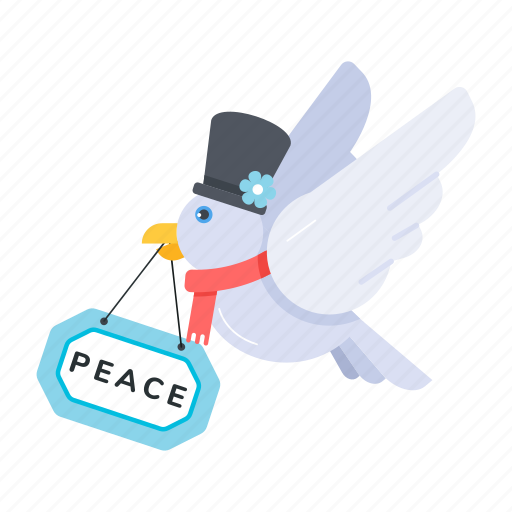 Peace bird, bird flying, beach board, promote peace, peace sign icon - Download on Iconfinder