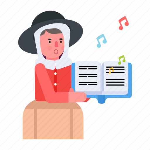 Christmas song, caroler, xmas song, singing song, christmas singer icon - Download on Iconfinder
