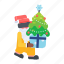 festive tree, christmas tree, decorative tree, xmas tree, santa claus 