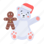 xmas bear, christmas bear, christmas cookie, gingerbread cookie, christmas celebration 