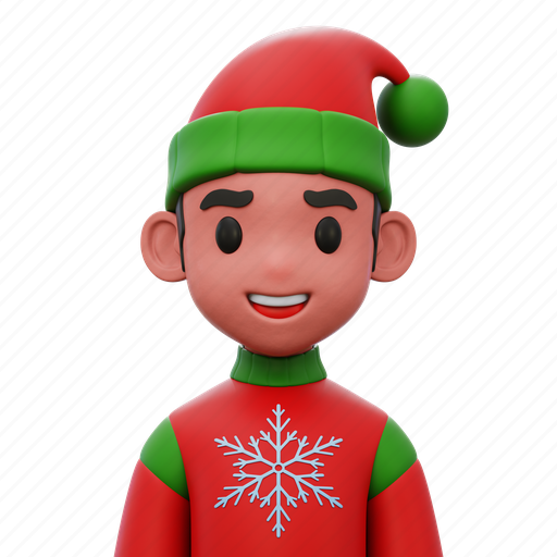 Boy, christmas, avatar, snow, man 3D illustration - Download on Iconfinder