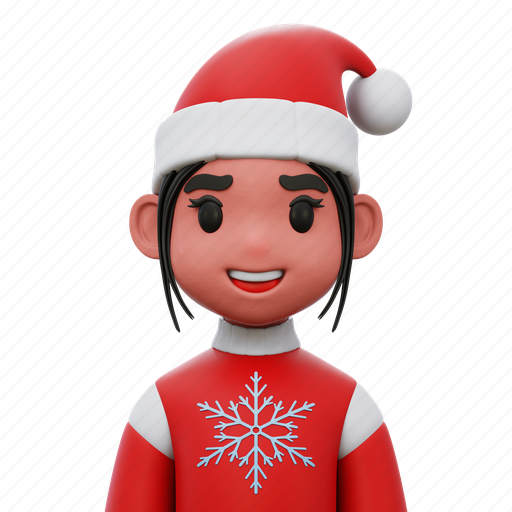 Girl, avatar, person, woman, christmas 3D illustration - Download on Iconfinder
