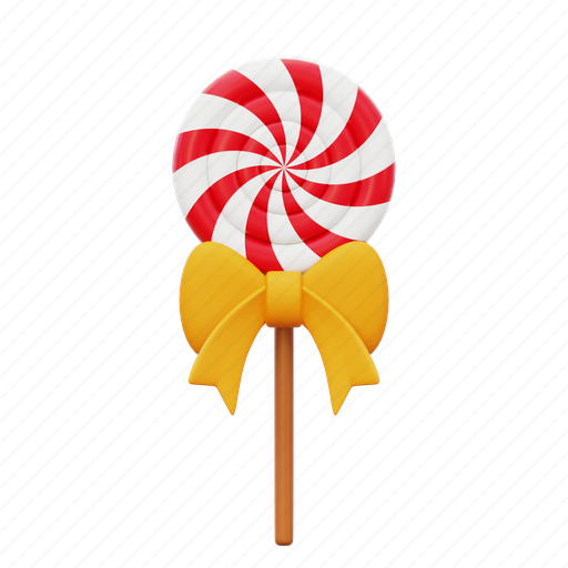 Lollipop, candy, sugar, christmas, sweet 3D illustration - Download on Iconfinder