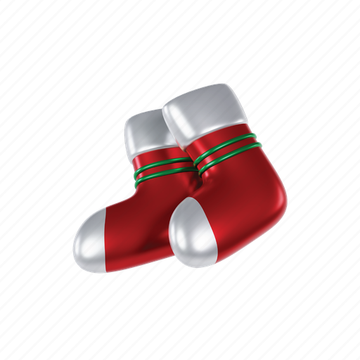 3d, illustration, santa, sock, vector, christmas, holiday icon - Download on Iconfinder
