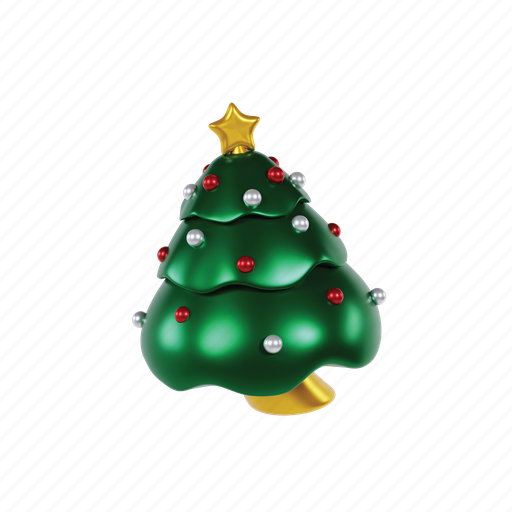 3d, illustration, of, christmas, tree, vector, holiday icon - Download on Iconfinder