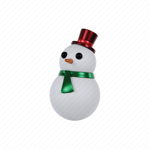 3d, illustration, of, snowman, vector, christmas, holiday icon - Download on Iconfinder
