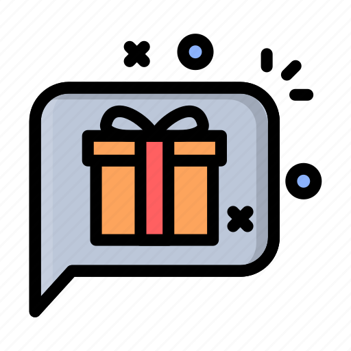 Gift, present, surprise, message, bubble icon - Download on Iconfinder